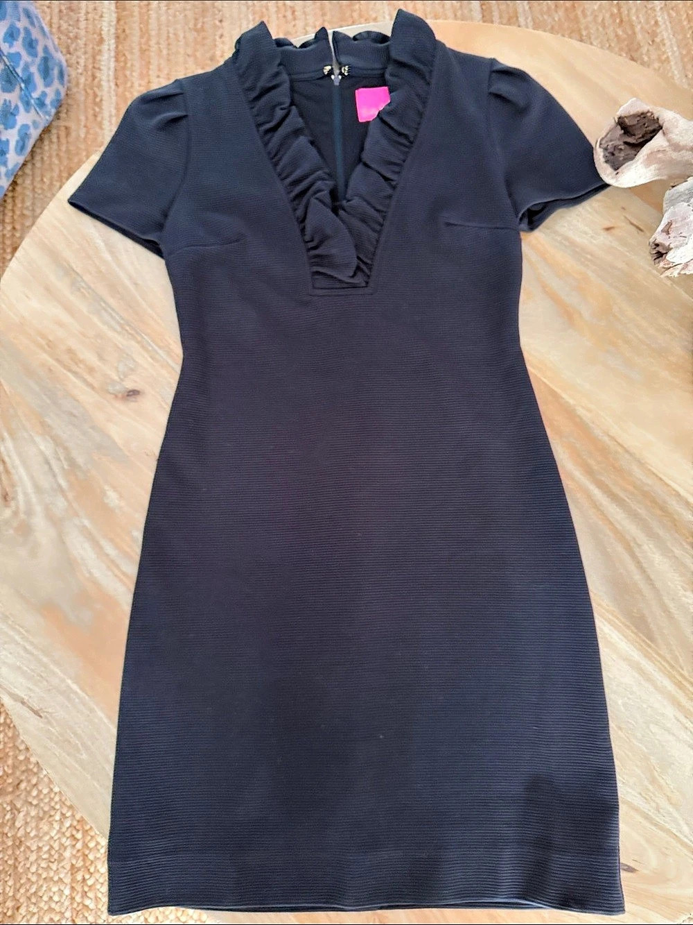Lilly Pulitzer Ruffle Neck Mini Dress in Black Size 00